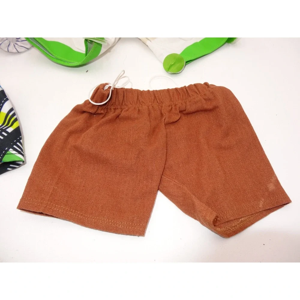 Build A Bear Workshop Plush Toy Shorts Mix Lot of 4 Pinstripe Plaid Brown White